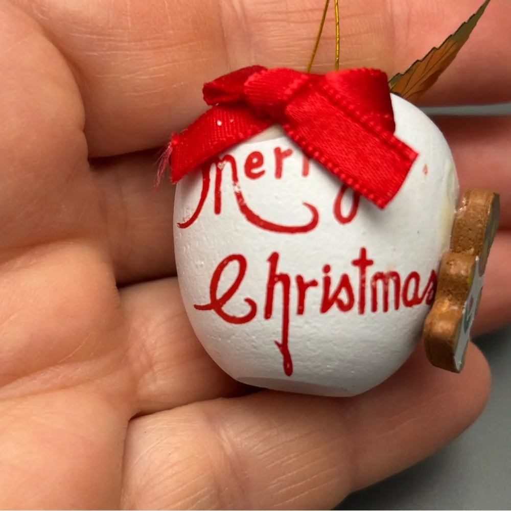 Apple for the Teacher Gift Ornaments Vintage Wooden - Christmas Around the World